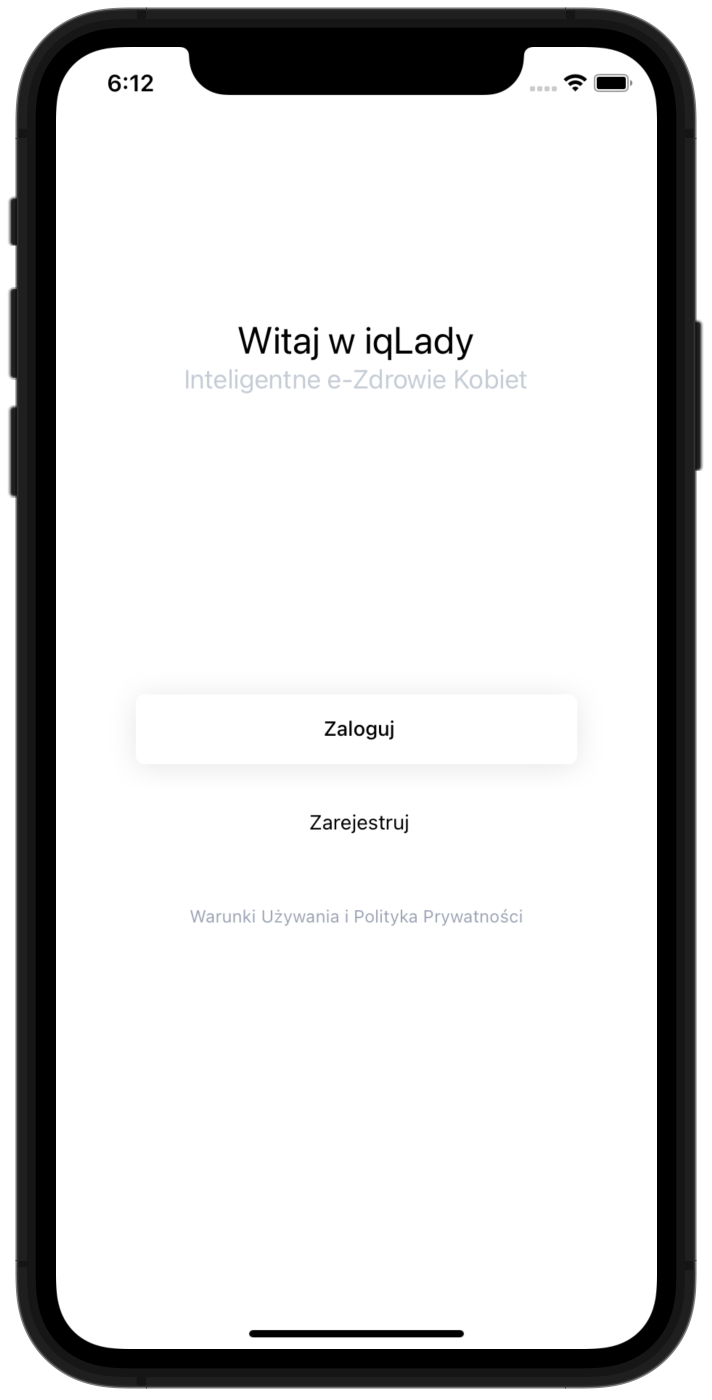 Ekran aplikacji iqLady.